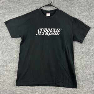 Supreme Shirt Mens Medium Slap Shot Logo Tee Black Graphic Skateboard Streetwear